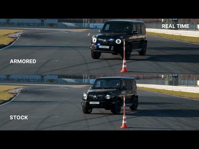 The comparison of Armored RIDA G-class & stock Mercedes G-class